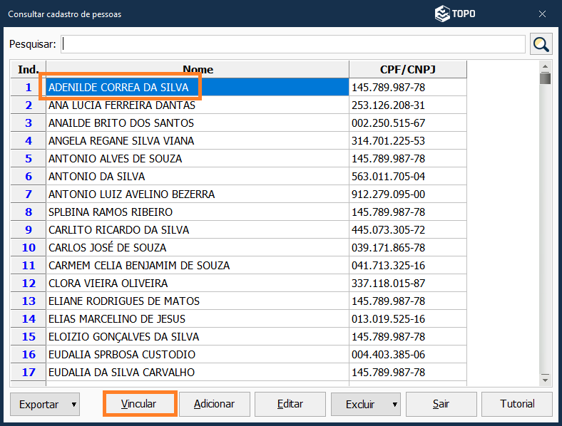 Cadastrar e vincular proprietários dos lotes – Materiais de