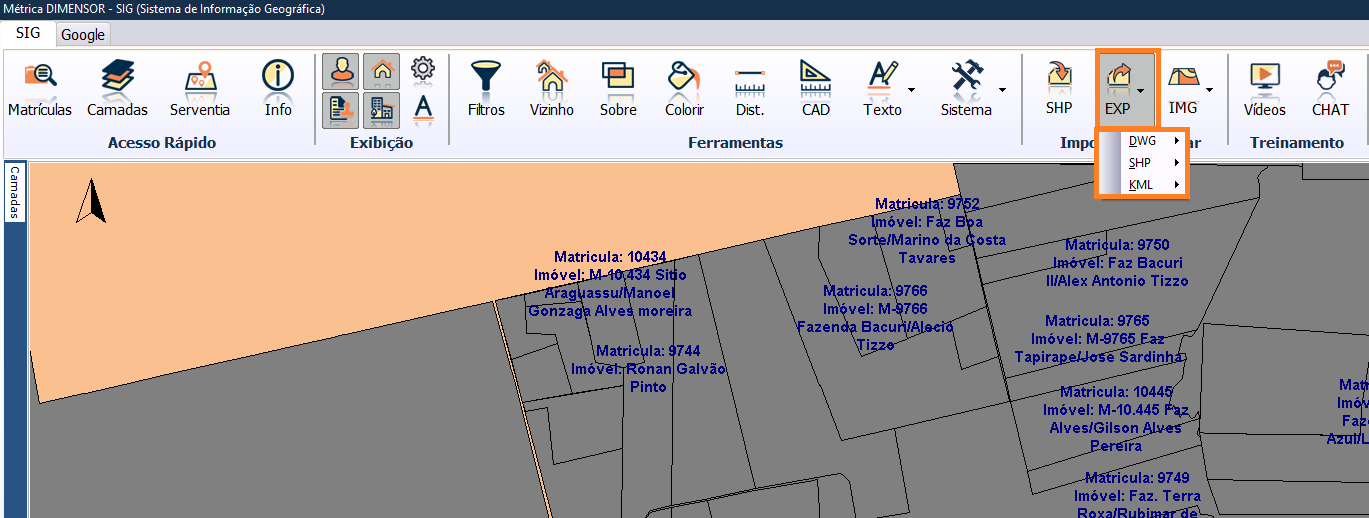 Sig Exp Shp Dwg Ou Kml Portal Metrica De Suporte Tecnico