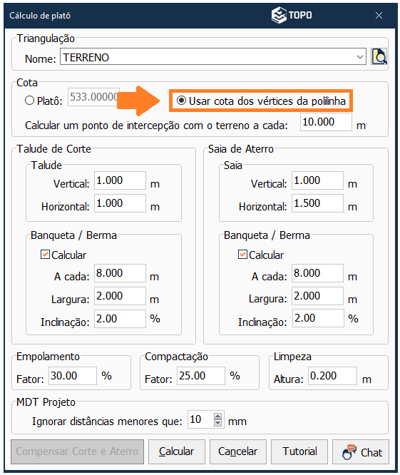 Exemplo de procedimento de triangulação. Em cada ponto (1 a 3) é